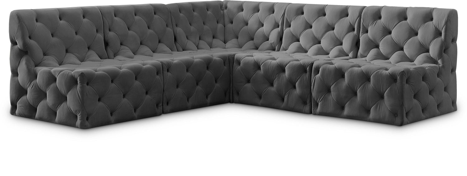 Tuft - Modular Sectional 5 Piece - Gray - Modern & Contemporary - Home Elegance USA