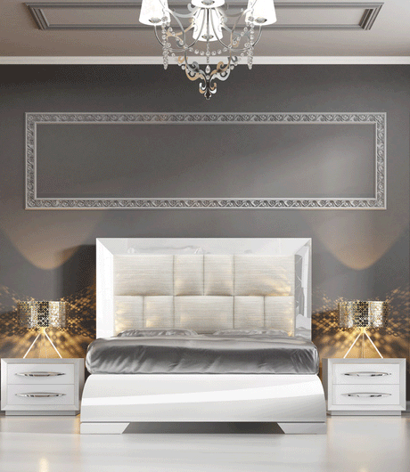 Carmen Queen Bed In White - Carmenbedq.Swhite | ESF | Home Elegance USA
