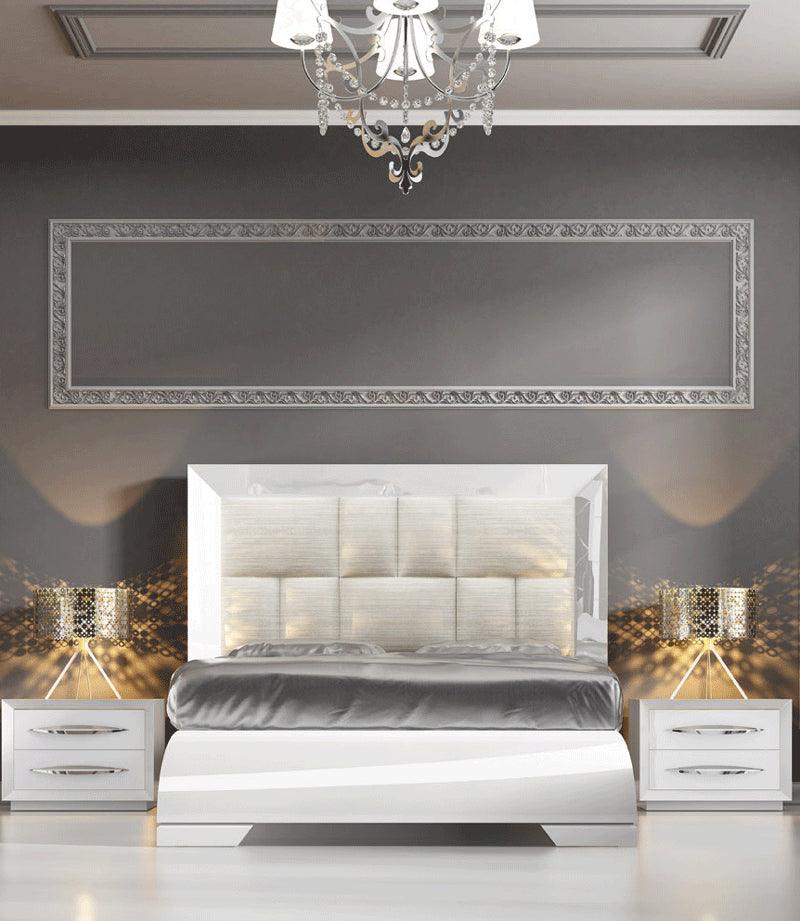 Carmen Eastern King Bed In White - Carmenbedkswhite | ESF | Home Elegance USA