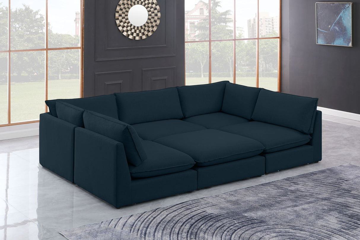 Mackenzie - Modular Sectional 6 Piece - Navy - Home Elegance USA