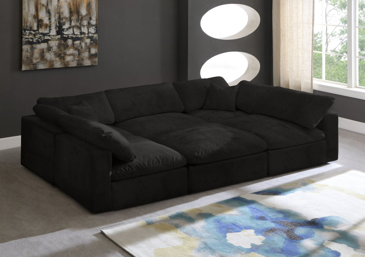 Cozy - Modular Sectional Cloud - Black | Home Elegance USA