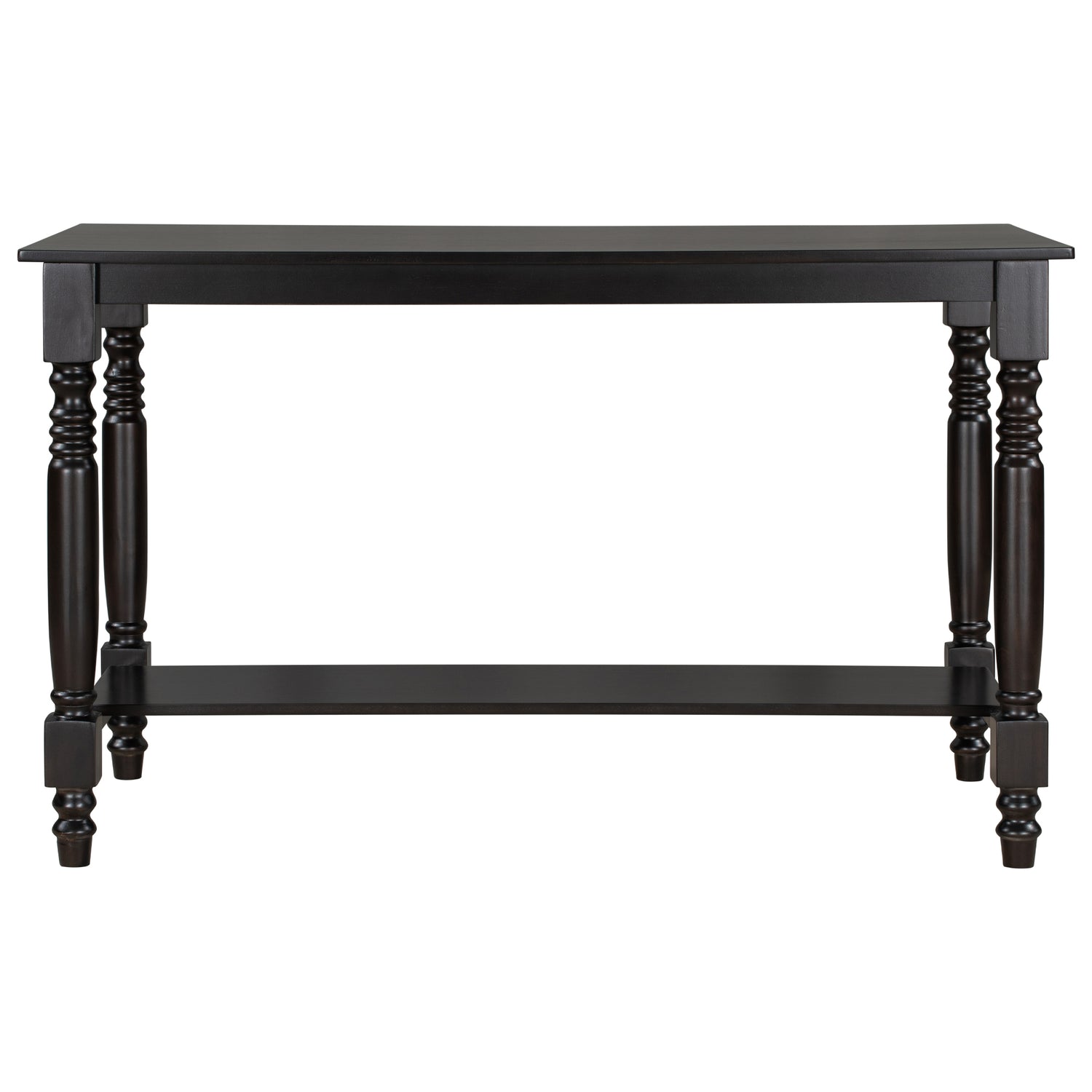 TREXM 6-Piece Counter Height Dining Table Set Table with Shelf 4 Chairs and Bench for Dining Room (Espresso) - Home Elegance USA