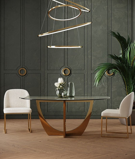 Vig Furniture Modrest Chambers - Glass & Gold Dining Table