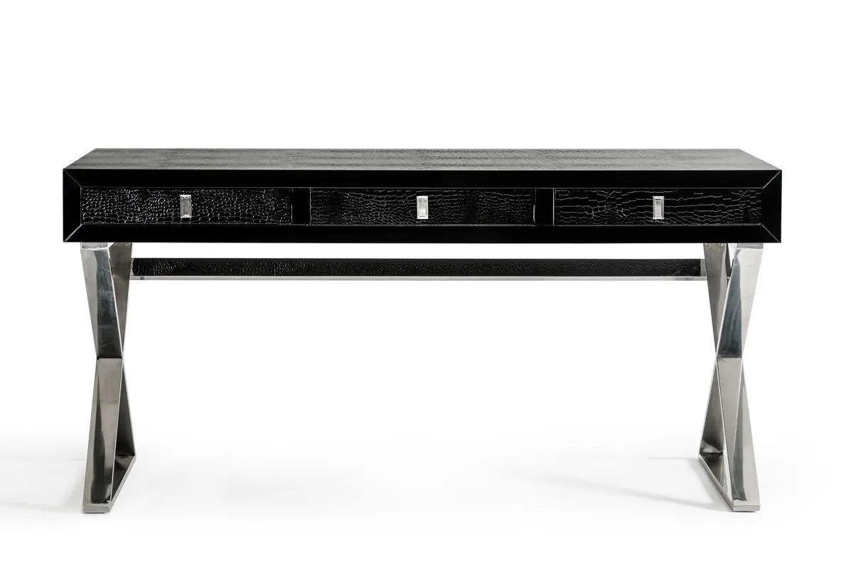 A&X Congress Transitional Black Crocodile Desk Vgunas706 - 150 - Blk | Home Elegance USA