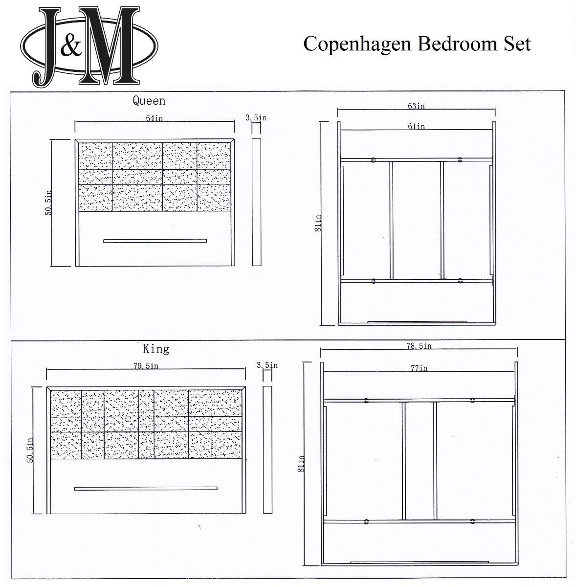 J&M Furniture - Copenhagen 3 Piece King Bedroom Set - 18777-E-3Set