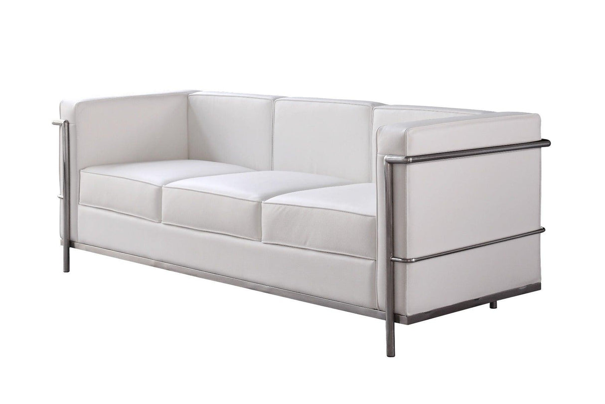 Cour Italian Leather Sofa In White - 176551 - S - W | J&M | Home Elegance USA
