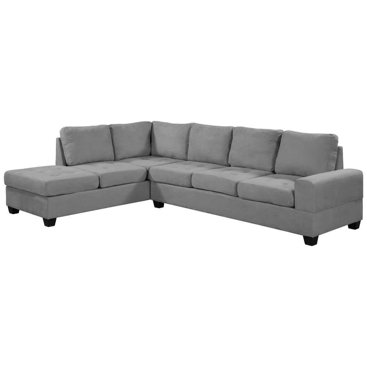 Orisfur. Modern Sectional Sofa with Reversible Chaise, L Shaped Couch Set with Storage Ottoman and Two Cup Holders for Living Room - Home Elegance USA