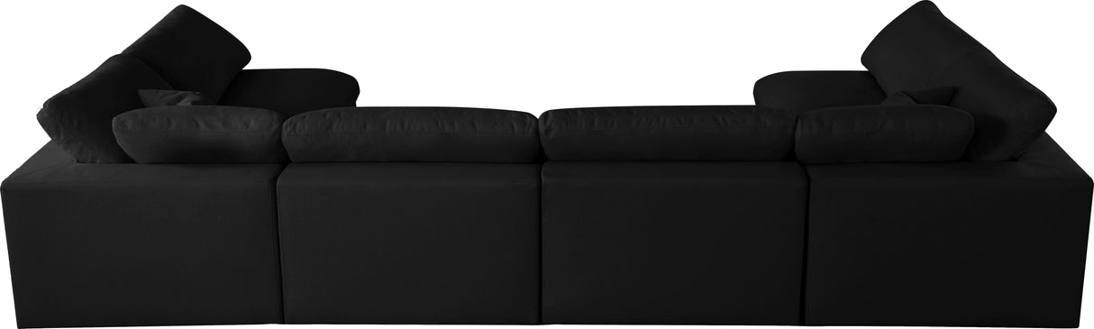 Serene - Cloud Modular Sectional 6 Piece - Black - Fabric - Home Elegance USA