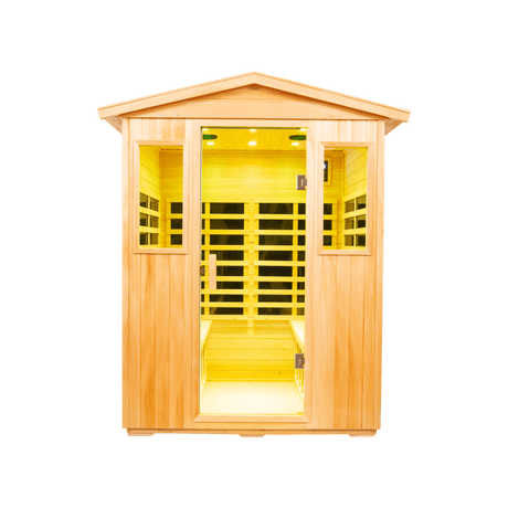 Four person Basswood Far-infrared outdoor sauna room - Home Elegance USA