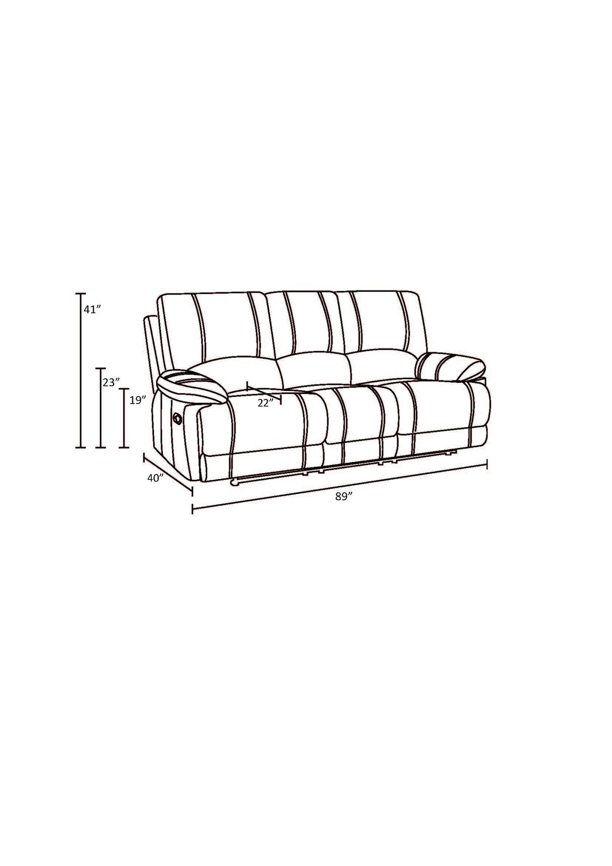 Global United Leather-Air Recliining Sofa Home Elegance USA