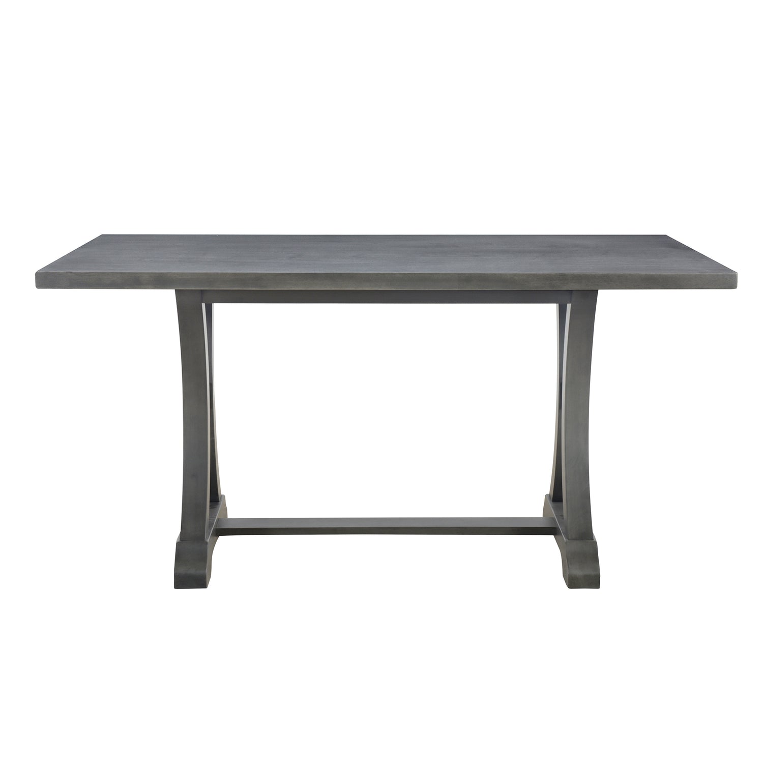 TREXM 6-Piece Farmhouse Dining Table Set, Rectangular Trestle Table and 4 Upholstered Chairs & Bench for Dining Room (Antique Gray) - Home Elegance USA