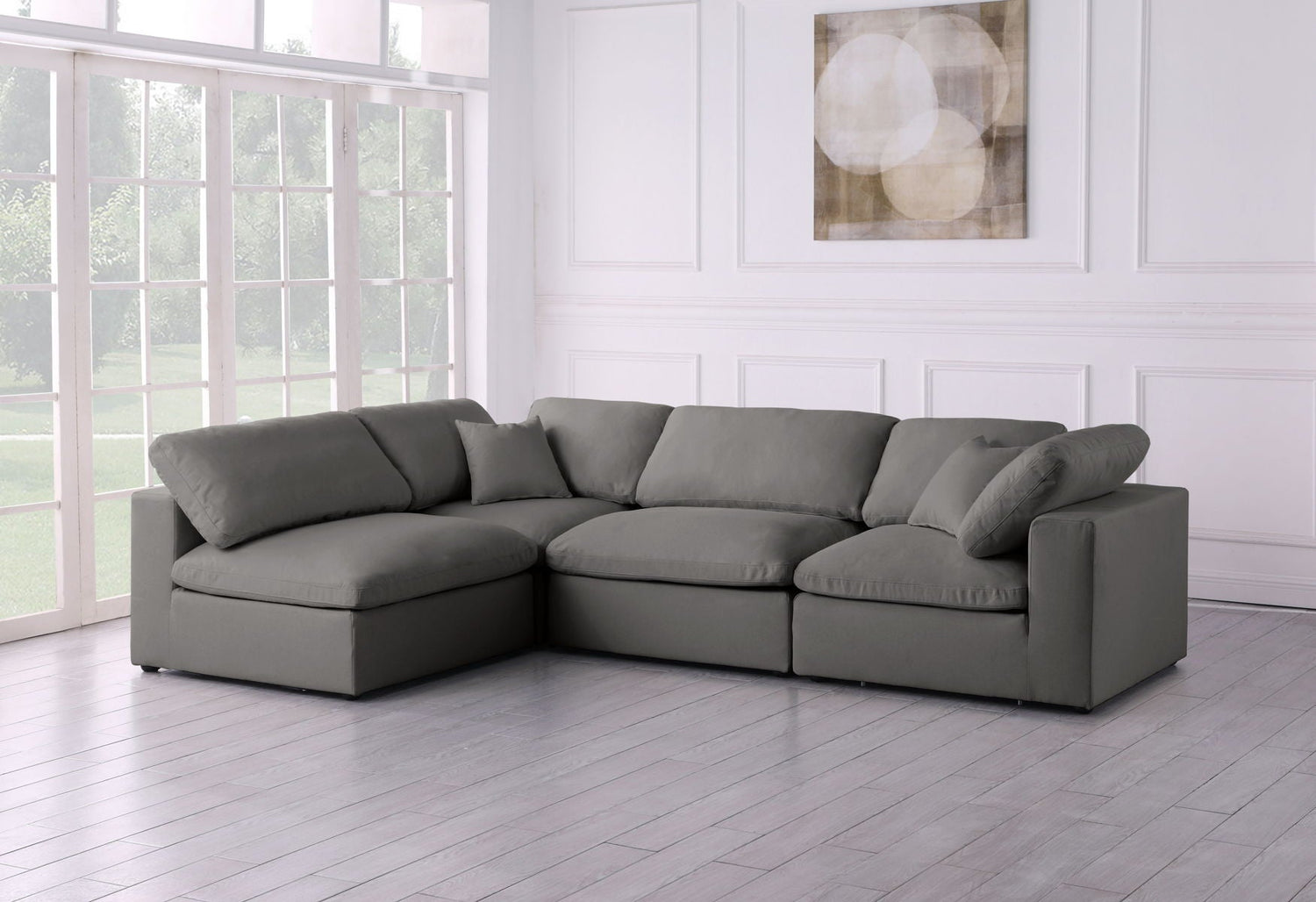 Plush - Cloud Modular Sectional 4 Piece - Grey - Home Elegance USA