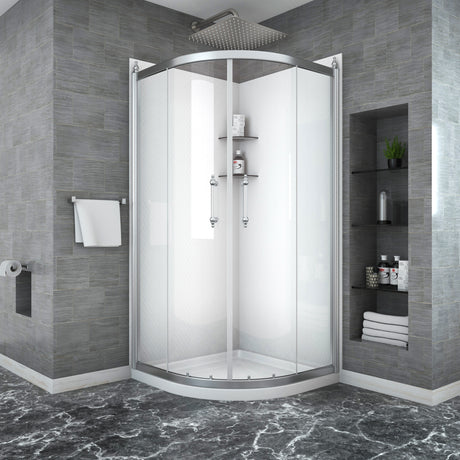 Shower Door 36" x 72" Framed Tub Shower Enclosure in Chrome