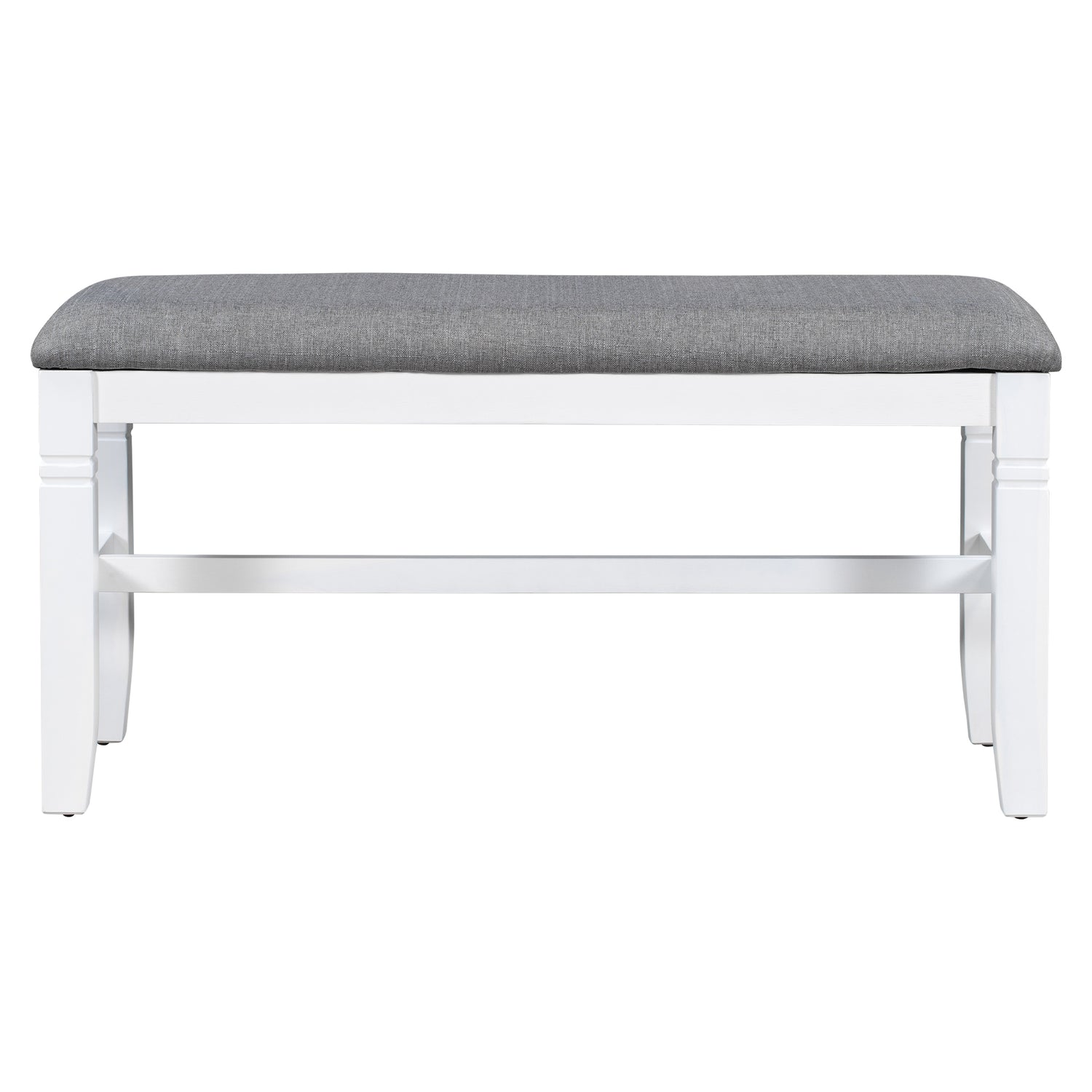 TOPMAX 6-Piece Wood Dining Table Set Kitchen Table Set with Upholstered Bench and 4 Dining Chairs, Farmhouse Style,Gray+White - Home Elegance USA