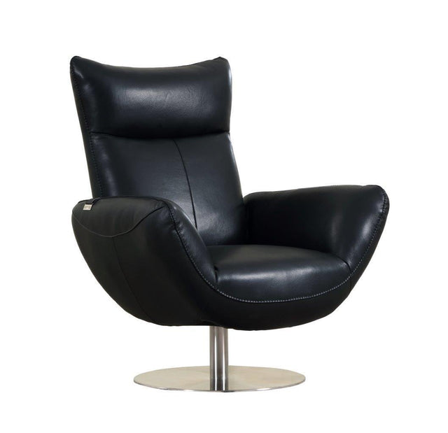 Global United 22" Modern Genuine Italian Leather Lounge Chair Home Elegance USA