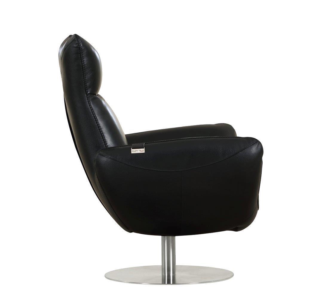 Global United 22" Modern Genuine Italian Leather Lounge Chair Home Elegance USA