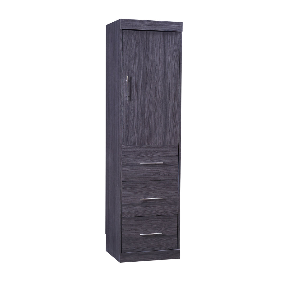 Full Size Murphy Bed with Wardrobe and Drawers, Storage Bed, can be Folded into a Cabinet, Gray - Home Elegance USA