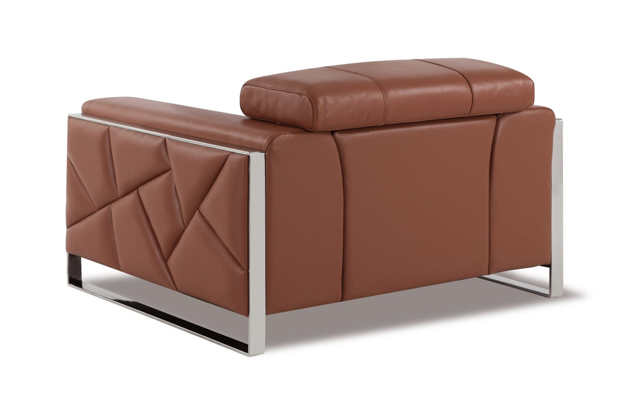Global United Top Grain Italian Leather  Chair - Home Elegance USA