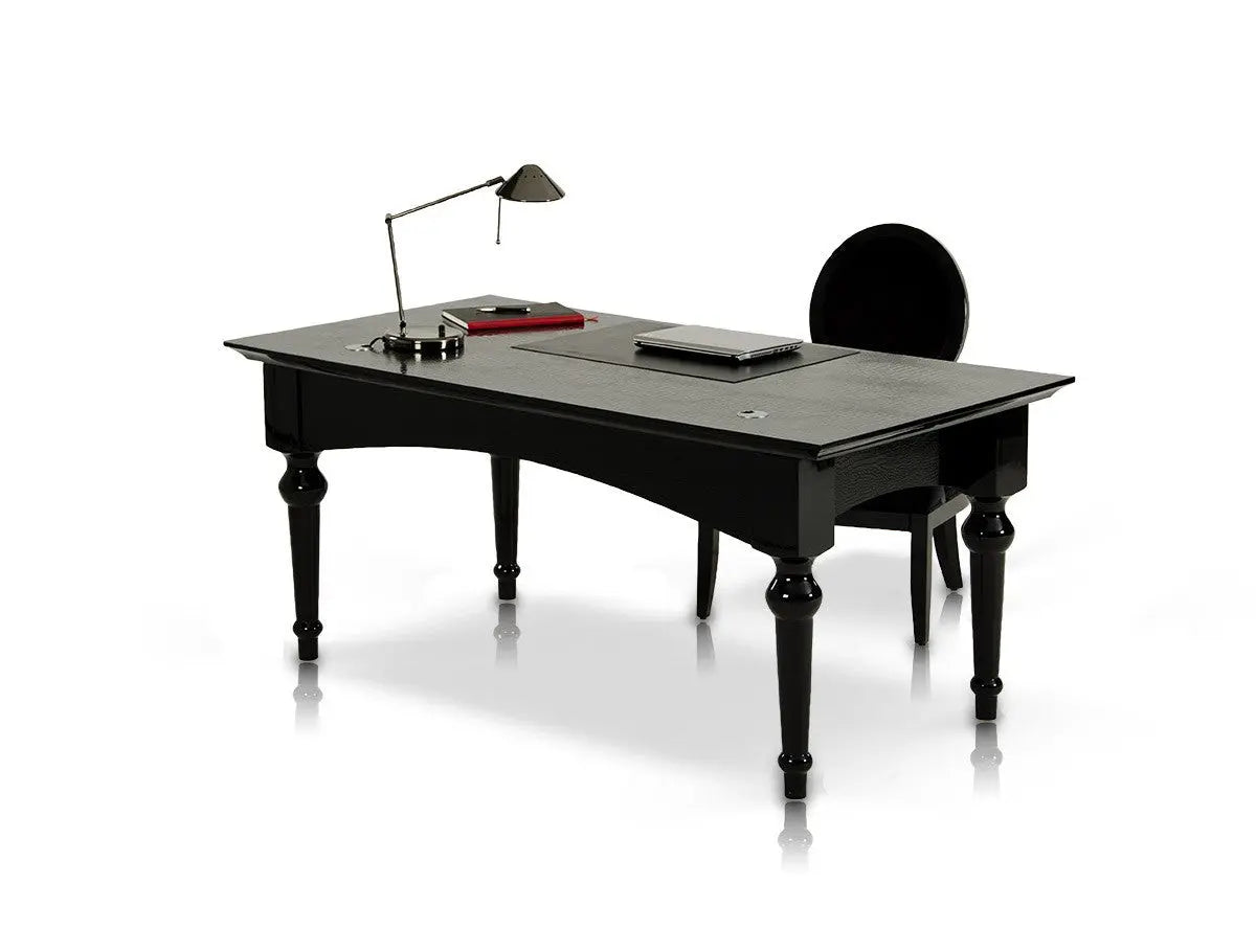 Aa701 - 180 Armani Black Lacquer Crocodile Desk Vgunaa701 - 180 | Home Elegance USA