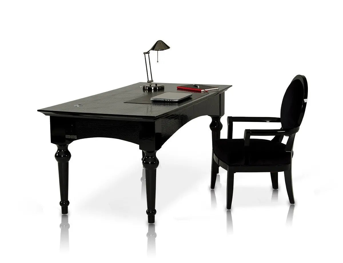 Aa701 - 180 Armani Black Lacquer Crocodile Desk Vgunaa701 - 180 | Home Elegance USA