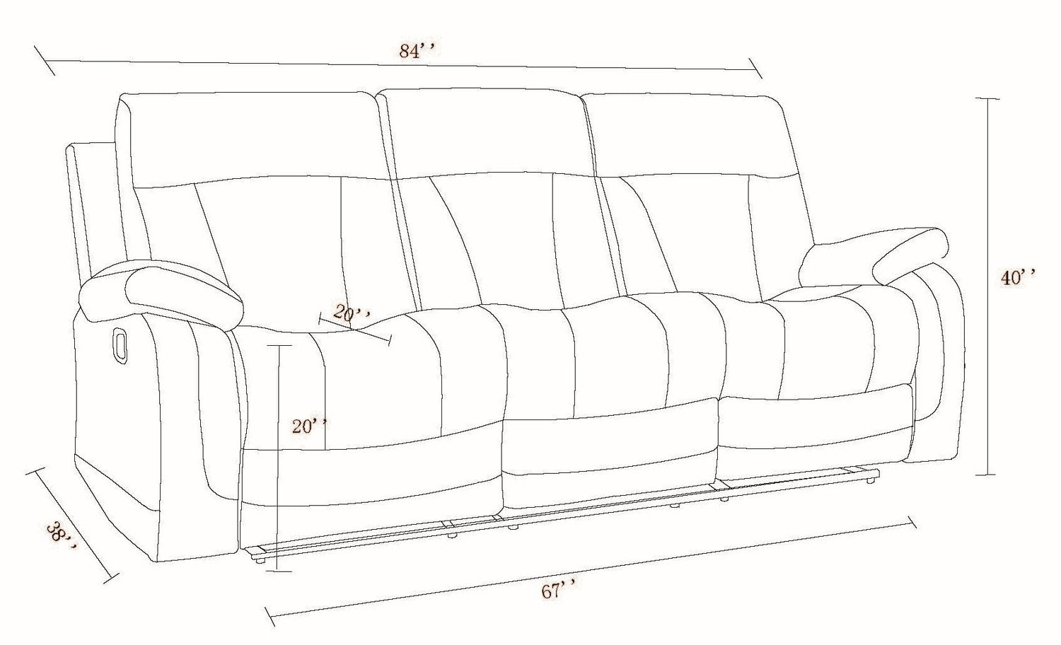 Global United Transitional Microfiber Fabric Sofa