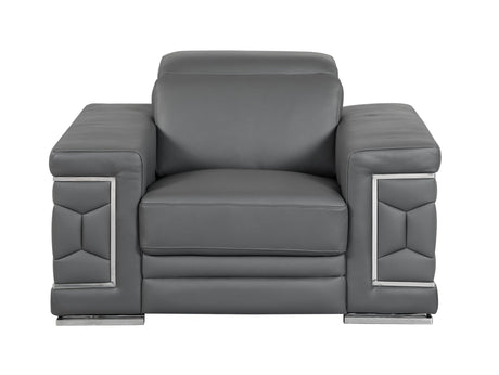 Top Grain Italian Leather Chair - Home Elegance USA