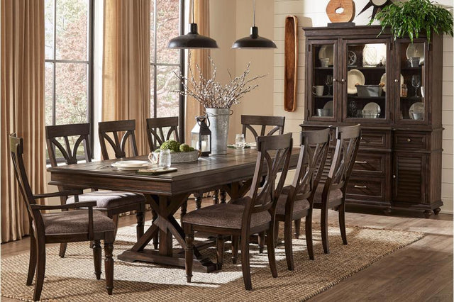 Cardano 9 Piece Dining Room Set In Driftwood Charcoal 1689 - 96 - 9Set | Homelegance | Home Elegance USA