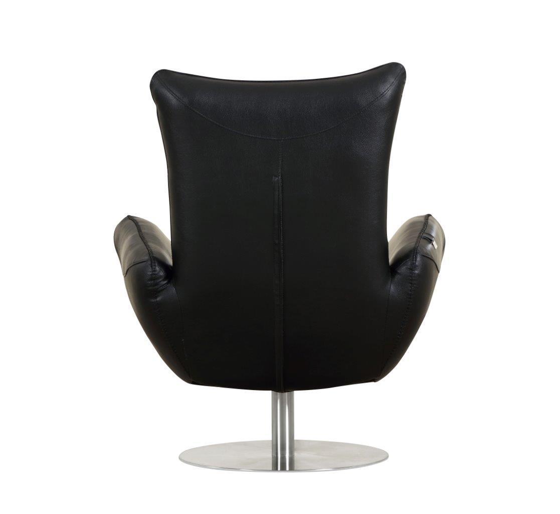 Global United 22" Modern Genuine Italian Leather Lounge Chair Home Elegance USA