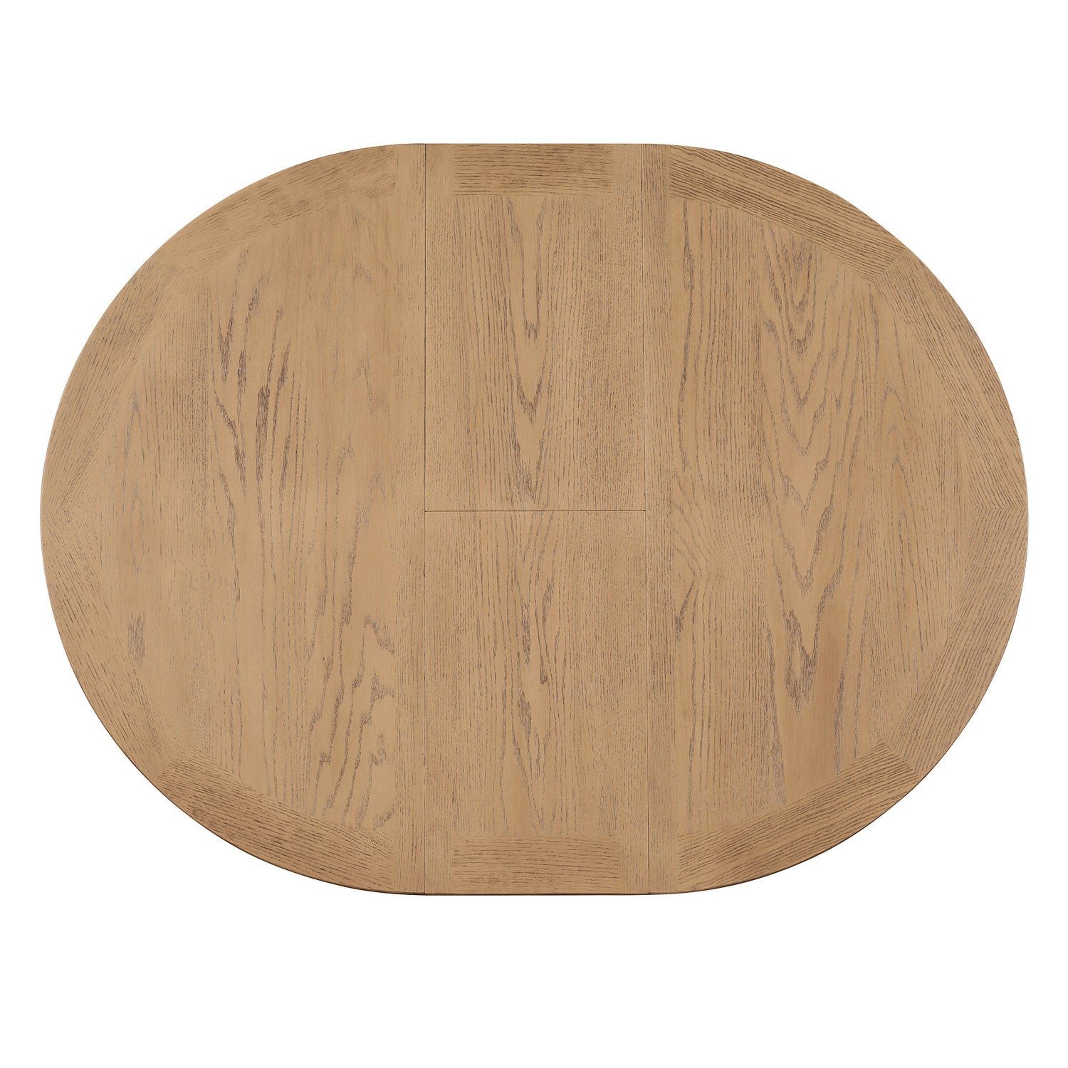 TREXM Functional Furniture Retro Style Dining Table Set with Extendable Table and 4 Upholstered Chairs for Dining Room and Living Room (Oak Natural Wood + Off White)