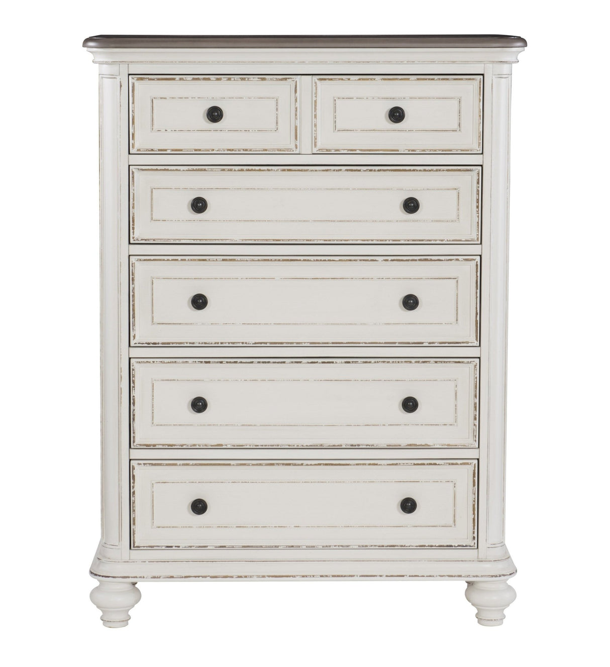 Traditional Design 1pc Chest of Drawers Storage Dark Finished Knobs Wooden Bedroom Furniture - Home Elegance USA