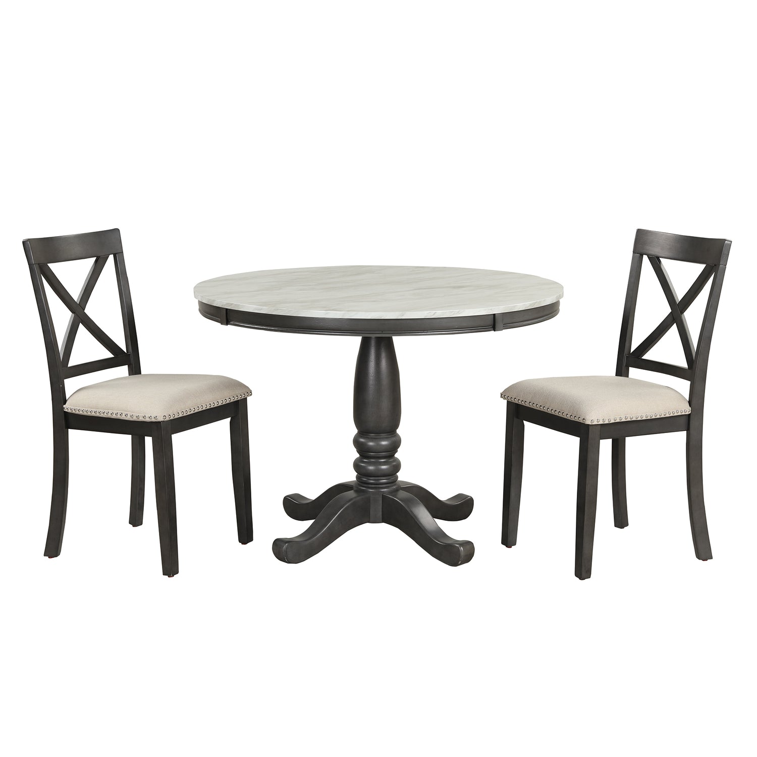 Orisfur. 5 Pieces Dining Table and Chairs Set for 4 Persons, Kitchen Room Solid Wood Table with 4 Chairs - Home Elegance USA