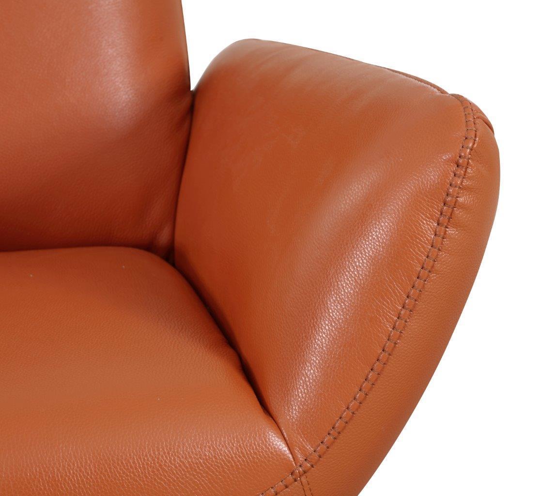 Global United 22" Modern Genuine Italian Leather Lounge Chair Home Elegance USA