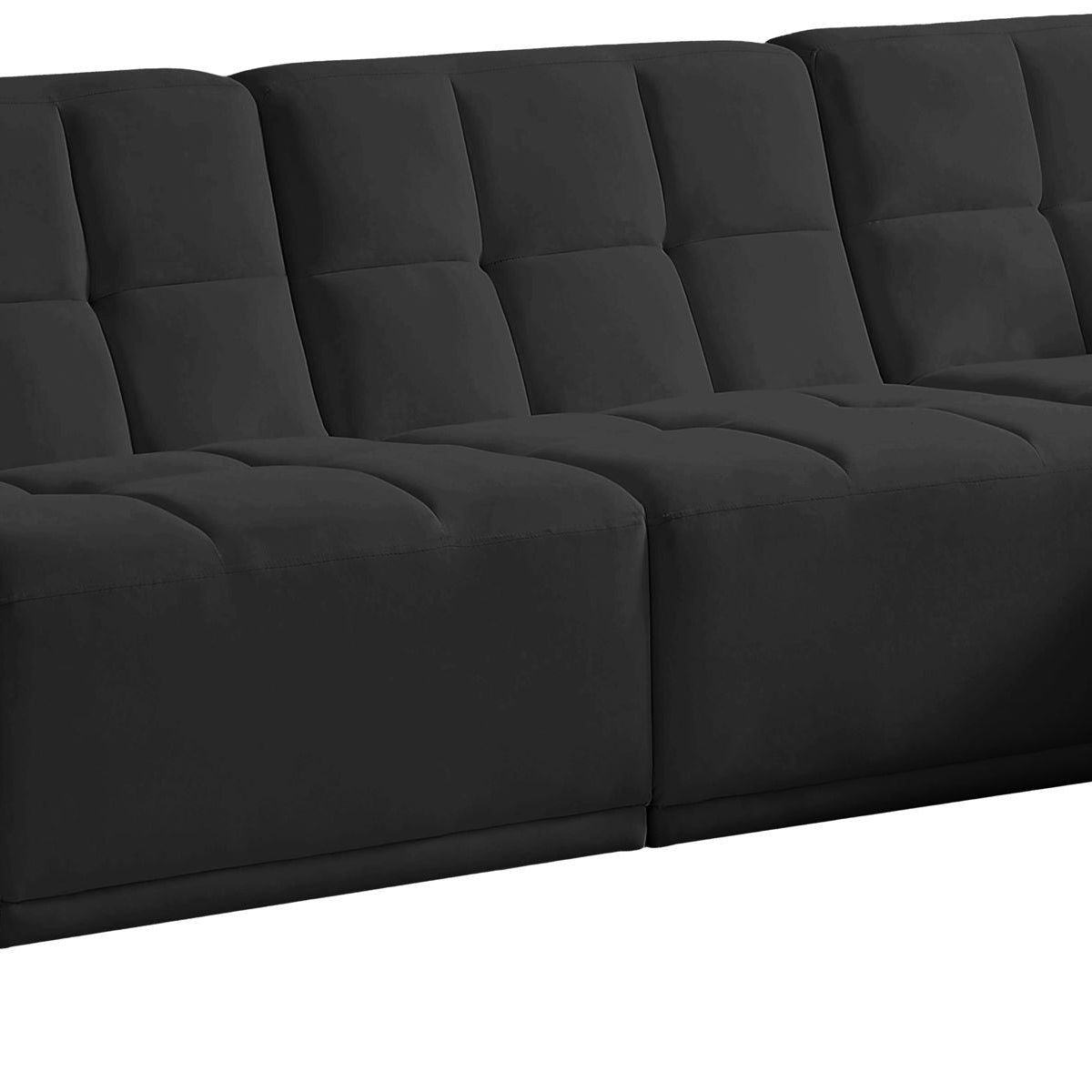 Relax Modular Sectional 5 Piece Black Fabric Home Elegance USA