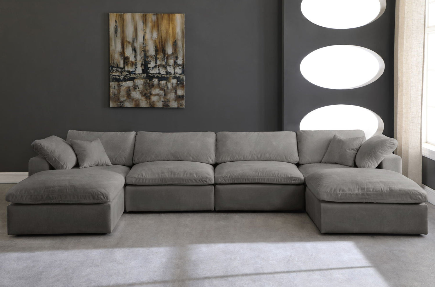 Cozy - Modular Sectional 6 Piece Cloud - Grey - Fabric | Home Elegance USA