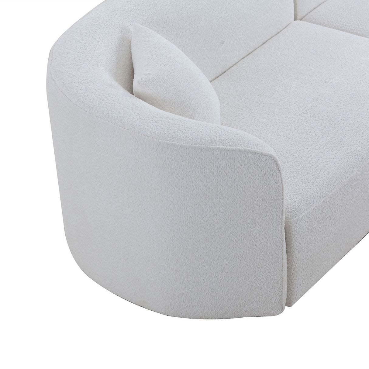 Luxury Modern Style Living Room Upholstery Curved Sofa with Chaise 2-Piece Set, Right Hand Facing Sectional,  Boucle Couch, White - Home Elegance USA