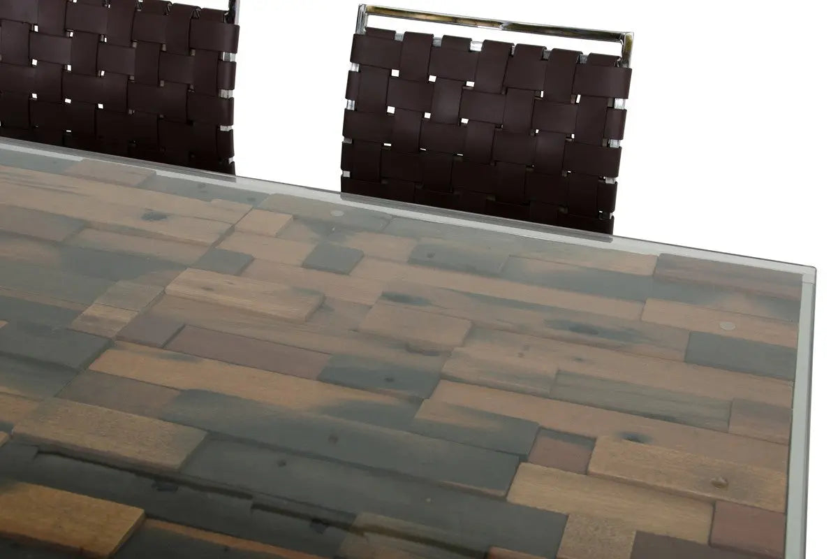 Vig Furniture - Modrest Santiago Modern Rectangular Wood Mosaic Dining Table - Vgewf2193Ab