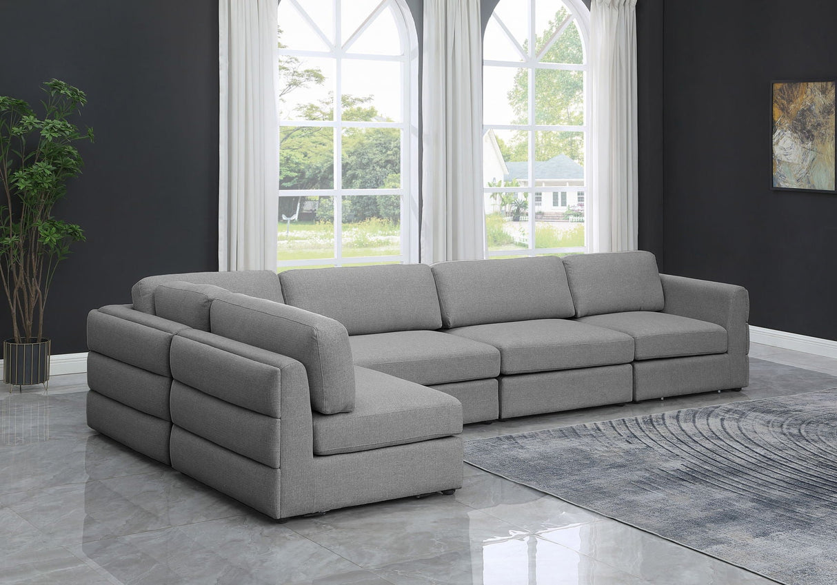 Beckham - Modular Sectional 5 Piece - Gray - Fabric | Home Elegance USA