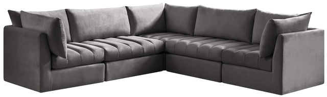Jacob - Modular Sectional 5 Piece - Grey - Fabric - Home Elegance USA