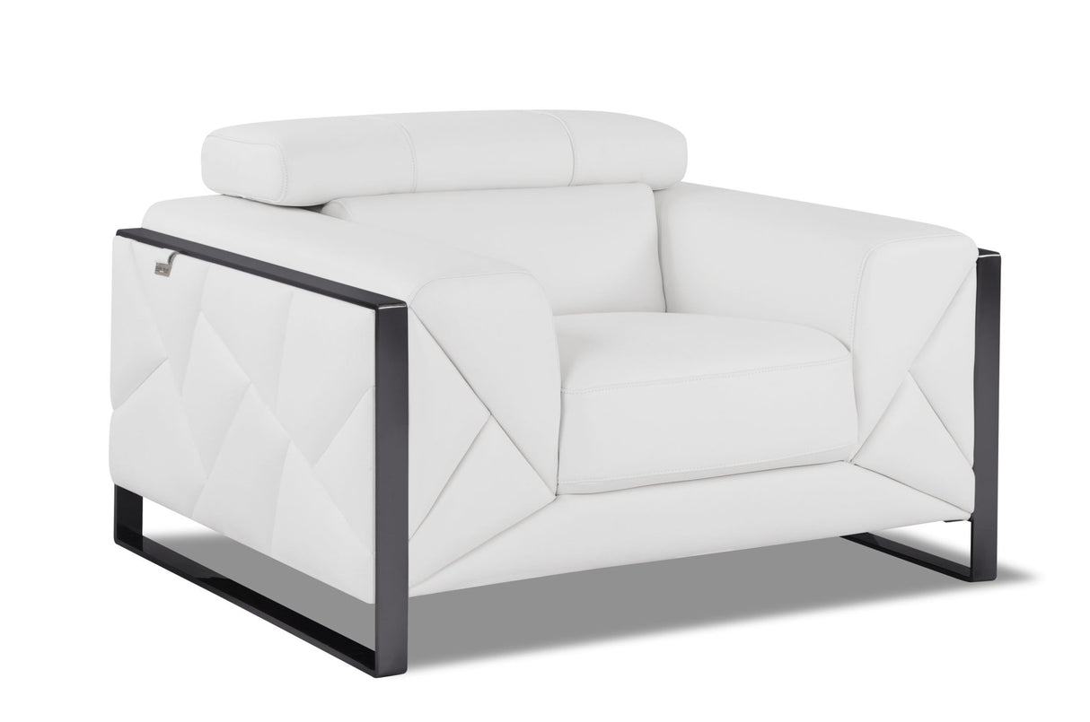 Global United Top Grain Italian Leather  Chair - Home Elegance USA