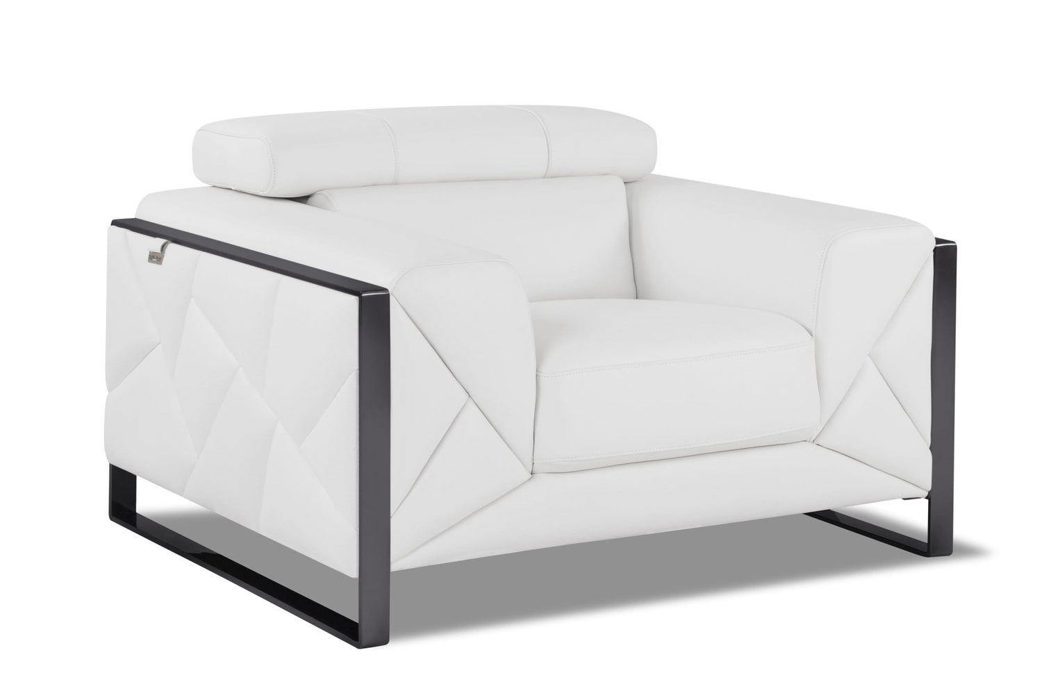 Global United Top Grain Italian Leather  Chair - Home Elegance USA