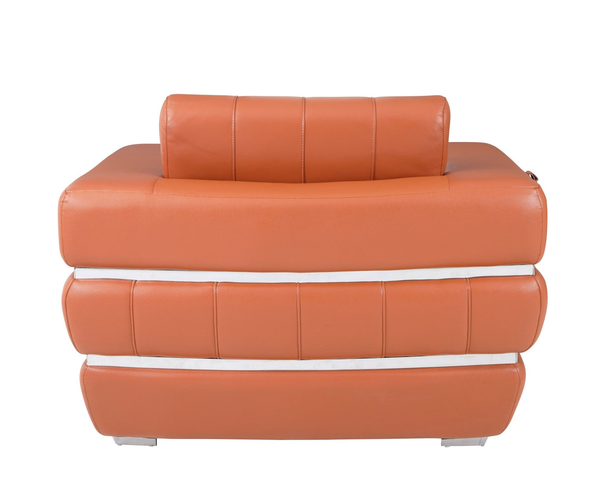 Global United Top Grain Italian Leather  Chair - Home Elegance USA