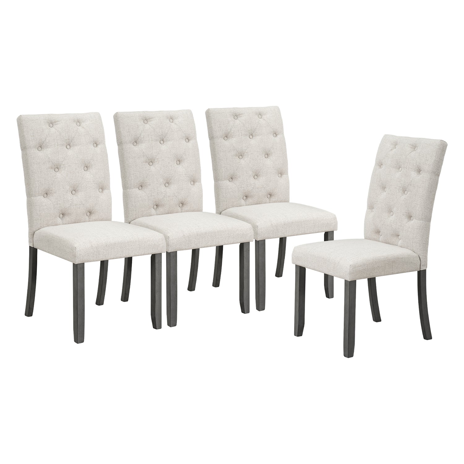 TREXM 6-Piece Farmhouse Dining Table Set 72" Wood Rectangular Table, 4 Upholstered Chairs with Bench (Gray) - Home Elegance USA