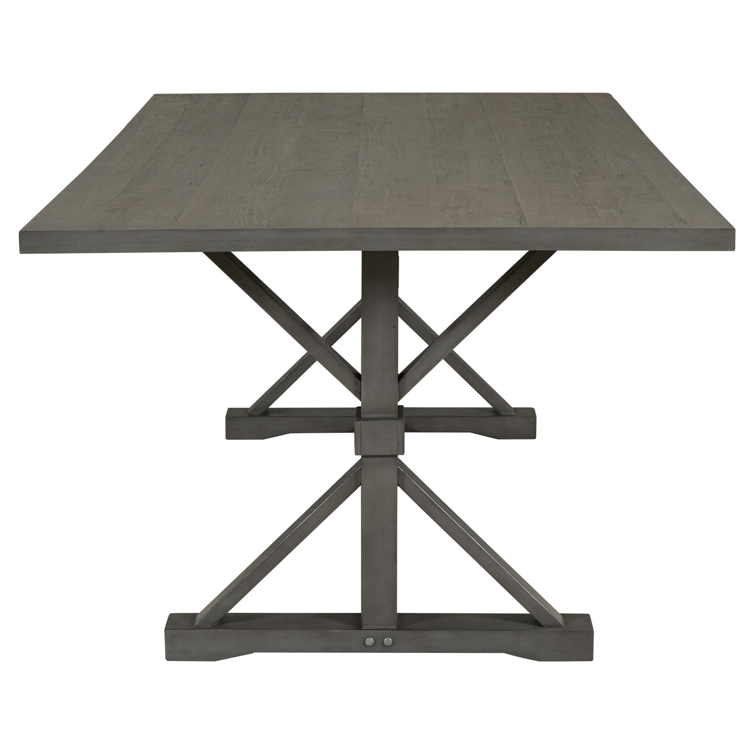 TREXM 6-Piece Farmhouse Dining Table Set 72" Wood Rectangular Table, 4 Upholstered Chairs with Bench (Gray) - Home Elegance USA