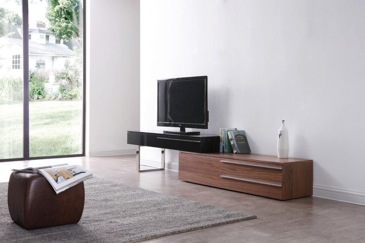 J&M Furniture - Ce Hudson Tv Base In Walnut & Black - 17475-Wb