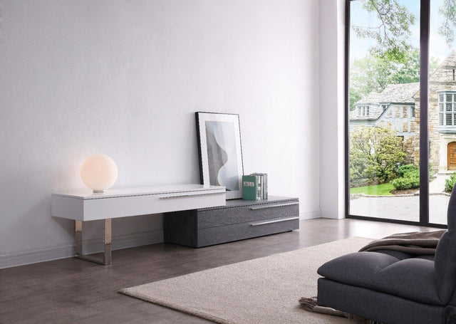 Ce Hudson Tv Base In Grey & White - 17475 - Gw | J&M | Home Elegance USA