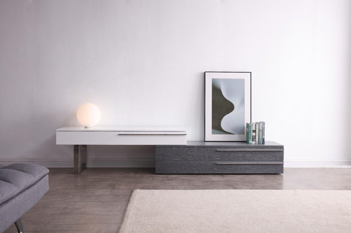 Ce Hudson Tv Base In Grey & White - 17475 - Gw | J&M | Home Elegance USA