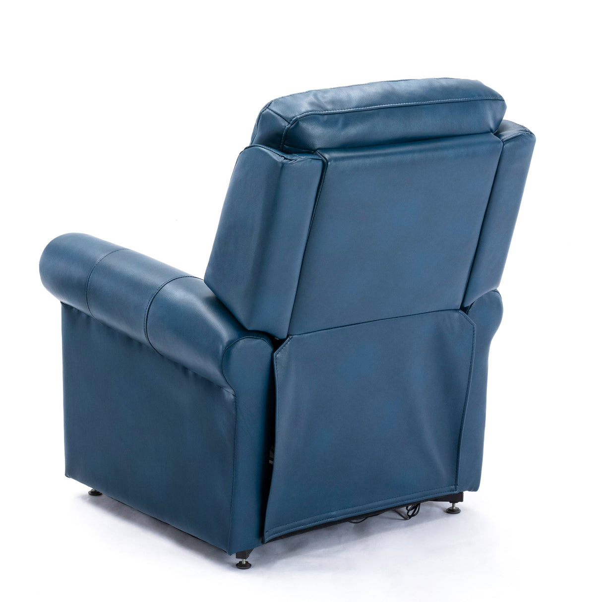 Lowell Navy Blue Leather Gel Lift Chair with Massage Home Elegance USA