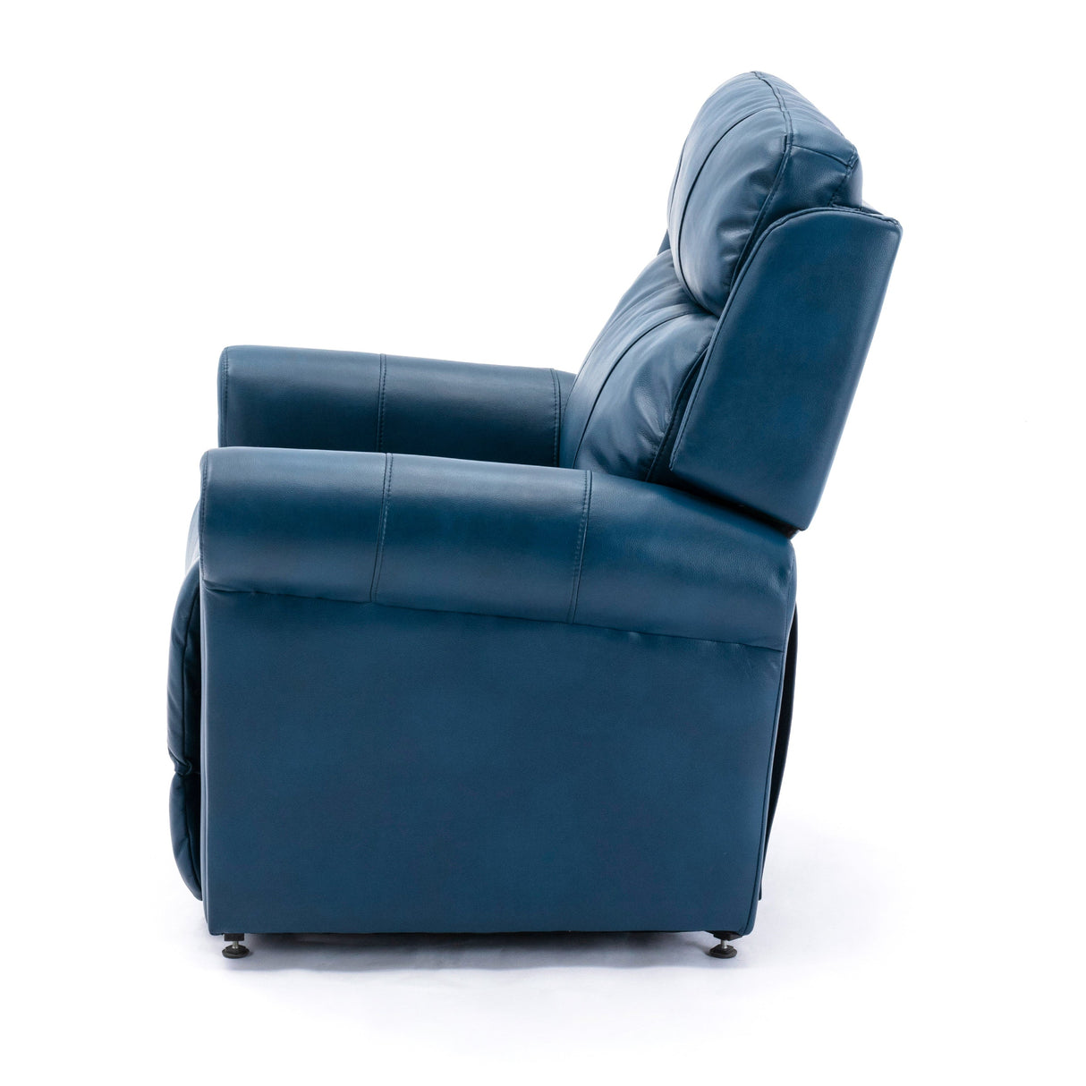 Lowell Navy Blue Leather Gel Lift Chair with Massage Home Elegance USA
