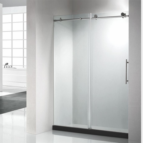Frameless Shower Doors 60" Width x 76"Height with 3/8"(10mm) Clear Tempered Glass, Brushed Nicel Finish