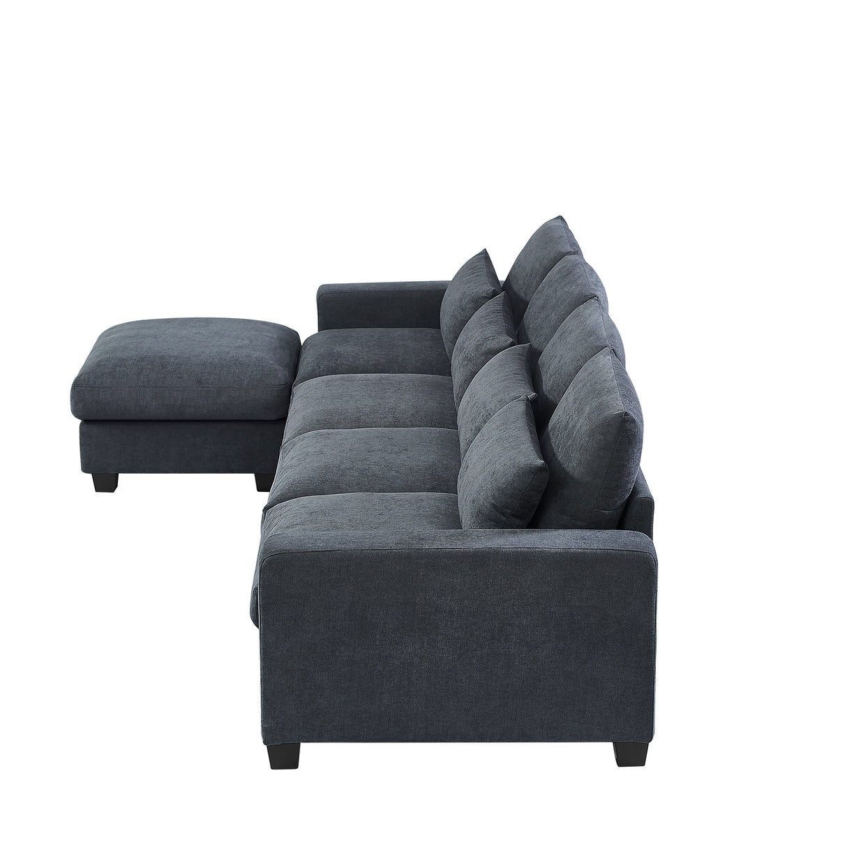 U_Style Modern Large L-Shape Feather Filled Sectional Sofa,  Convertible Sofa Couch with Reversible Chaise for Living Room - Home Elegance USA